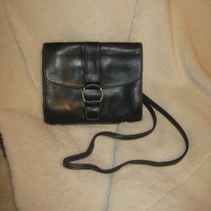 Vintage Black Crossbody Bag With Organizer EUC